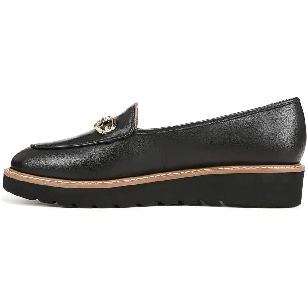 Naturalizer Womens Adiline-Bit Flat Loafers US 6 Wide EU 36 Black Leather EUC